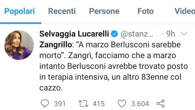 Tweet Selvaggia Lucarelli 